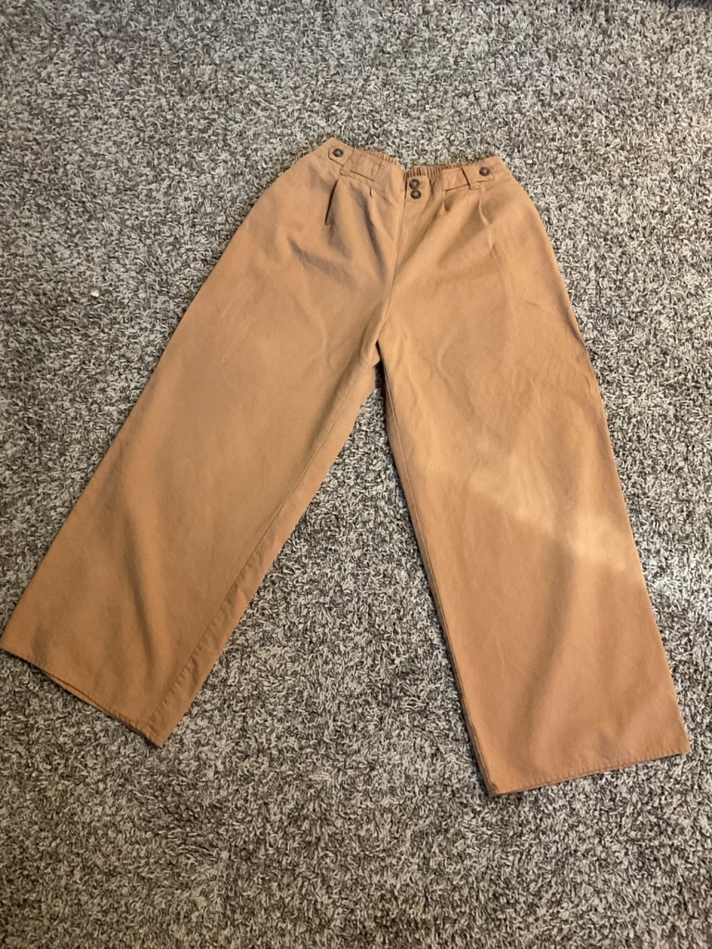 Sienna Sky Wide-Leg Pull on Elastic waist pants Beachy Casual Relaxed Tan Camel